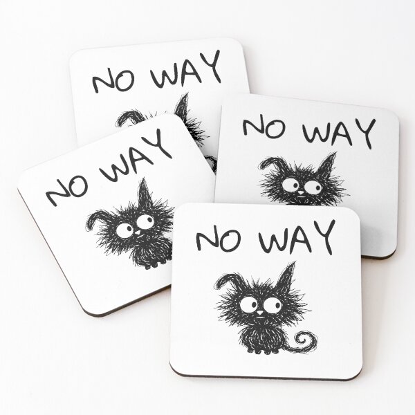 Item preview,  Funny Black Cat – NO WAY Mood | Doodle Cat Meme designed and sold by moodiecatshop.