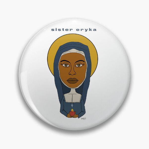 Item preview, A hand-drawn portrait of Erykah in a nun's habit. Fan art. designed and sold by Eric Sintès.