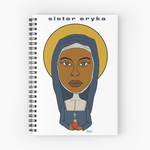 Item preview, A hand-drawn portrait of Erykah in a nun's habit. Fan art. designed and sold by Eric Sintès.