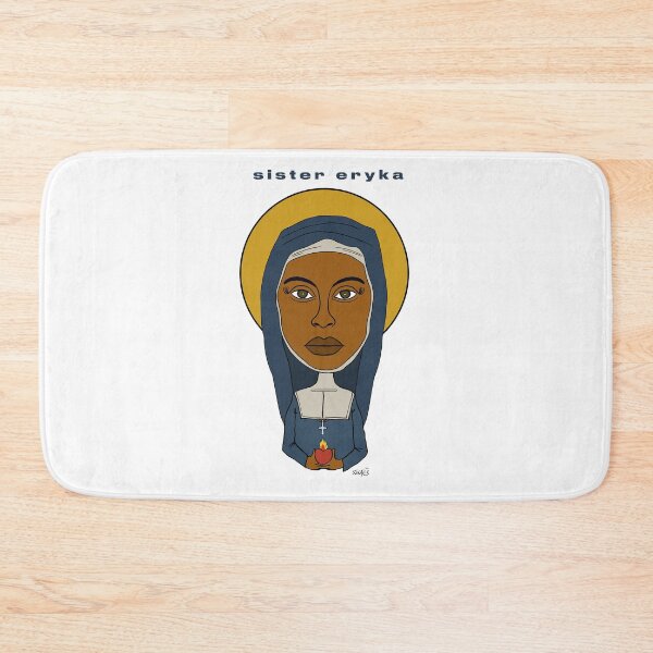 Item preview, A hand-drawn portrait of Erykah in a nun's habit. Fan art. designed and sold by Eric Sintès.