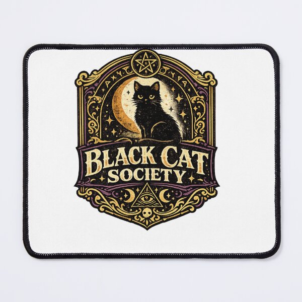 Item preview, Black Cat Society – Vintage Gothic Noir Cat Illustration designed and sold by DailyTrendFinds.