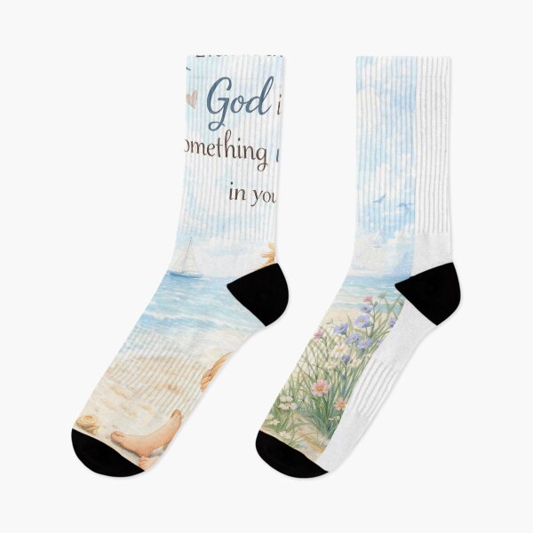 Item preview, God Is Writing Something Wonderful Christian Beach Nursery Art designed and sold by LoveNurseries.