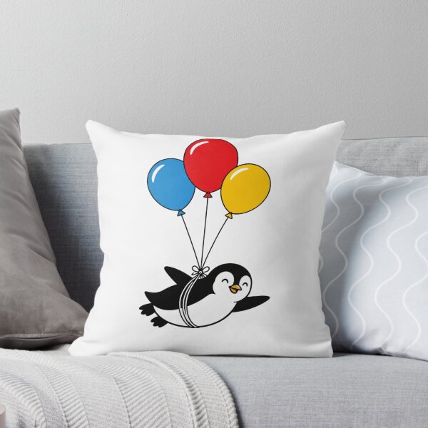 Item preview, Penguin Balloon Minimalist Flying Animal Art for Cute Cartoon Fans designed and sold by RickE.