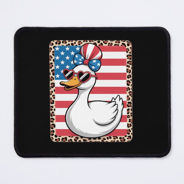 Item preview, Leopard American Flag Bow Heart Glasses Goose 4th of July designed and sold by fferomananul.