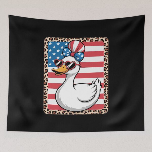 Item preview, Leopard American Flag Bow Heart Glasses Goose 4th of July designed and sold by fferomananul.