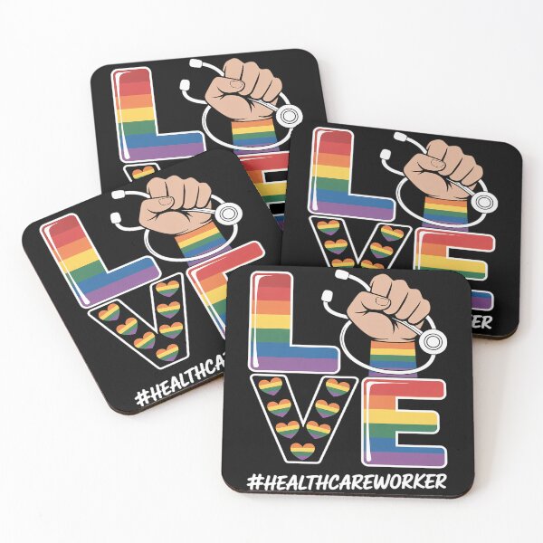 Item preview, LOVE Healthcare Worker LGBT Gay Pride Rainbow Flag Nursing designed and sold by fferomananul.