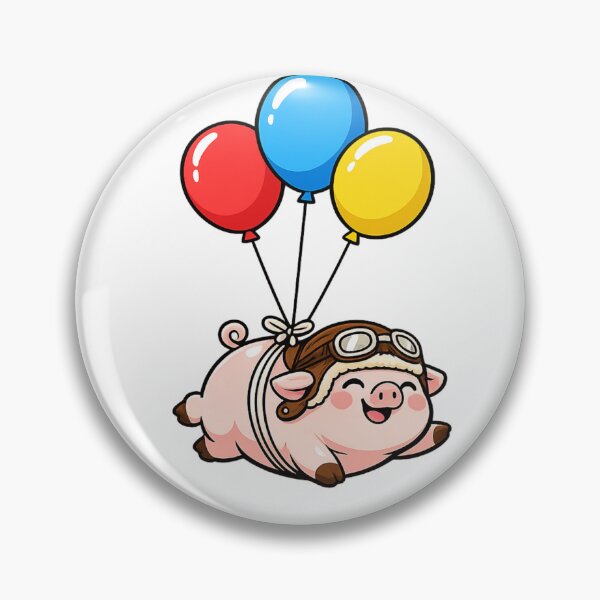 Item preview, Flying Pig Minimalist Balloon Art for Cute Animal Lovers designed and sold by RickE.