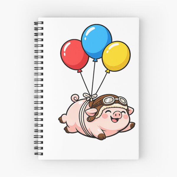 Item preview, Flying Pig Minimalist Balloon Art for Cute Animal Lovers designed and sold by RickE.