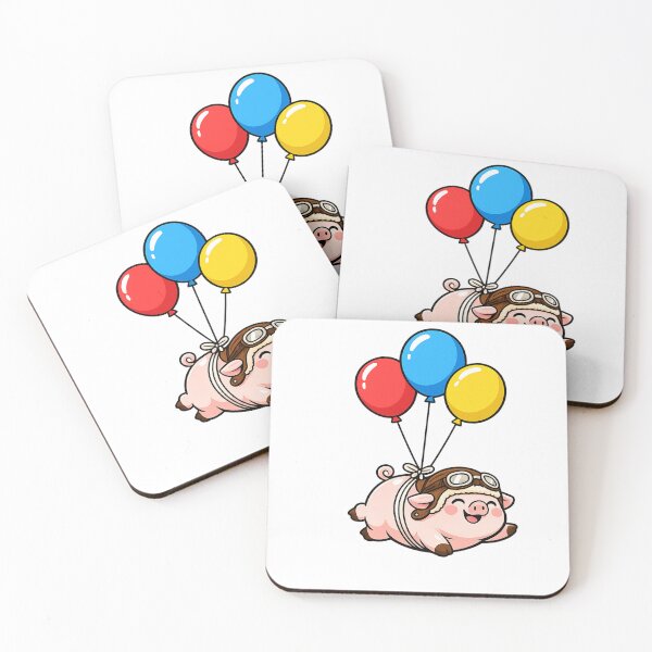 Item preview, Flying Pig Minimalist Balloon Art for Cute Animal Lovers designed and sold by RickE.