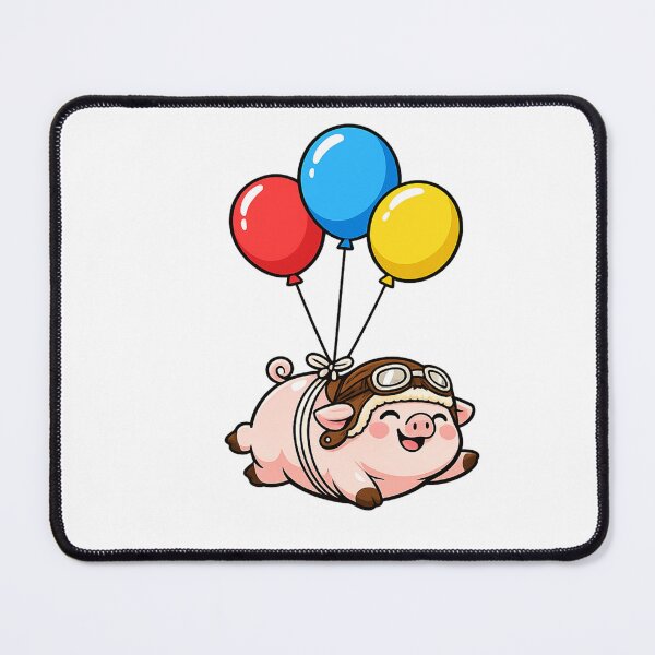 Item preview, Flying Pig Minimalist Balloon Art for Cute Animal Lovers designed and sold by RickE.