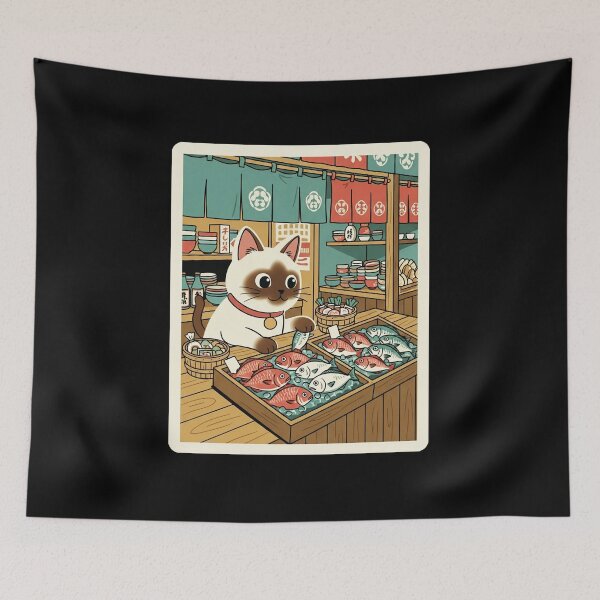 Item preview, Cute Sushi Market Cat Illustration designed and sold by JordynLadukeg65.