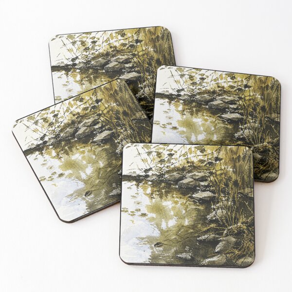 Item preview, Quiet Pond Watercolor Nature Sketch designed and sold by Modaozushi216.