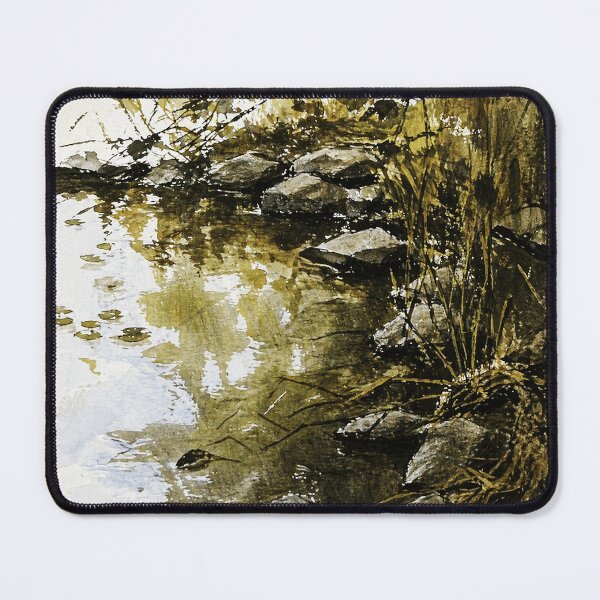 Item preview, Quiet Pond Watercolor Nature Sketch designed and sold by Modaozushi216.
