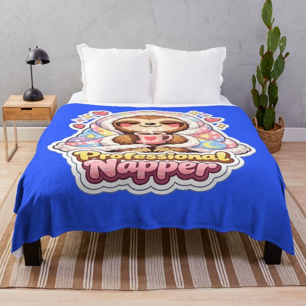 Item preview, Professional Napper Cute Sloth Cozy Blanket Art Sticker designed and sold by Xemora.