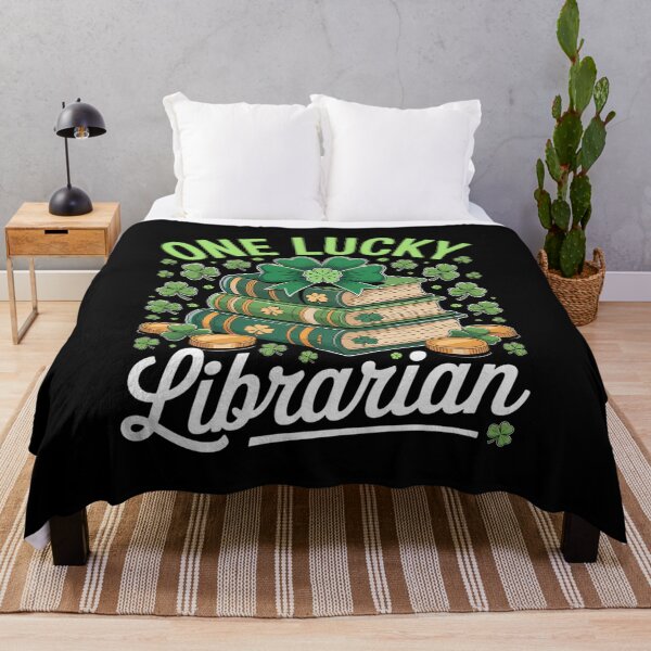 Item preview, Lucky Librarian St Patrick's Day Teacher Reading Book designed and sold by fferomananul.