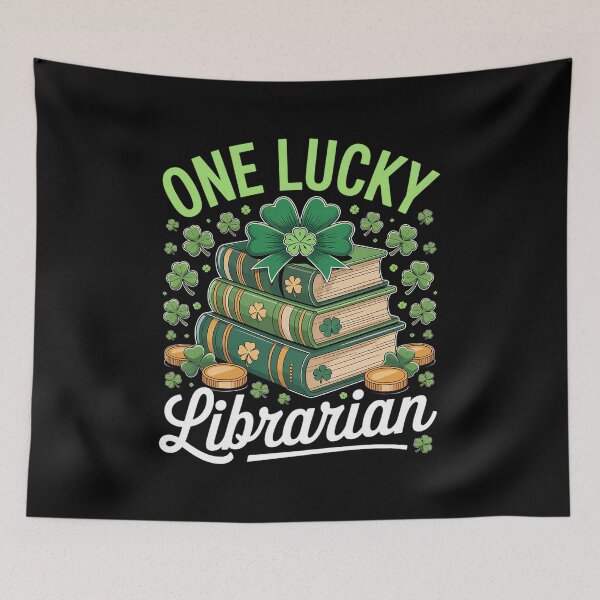 Item preview, Lucky Librarian St Patrick's Day Teacher Reading Book designed and sold by fferomananul.