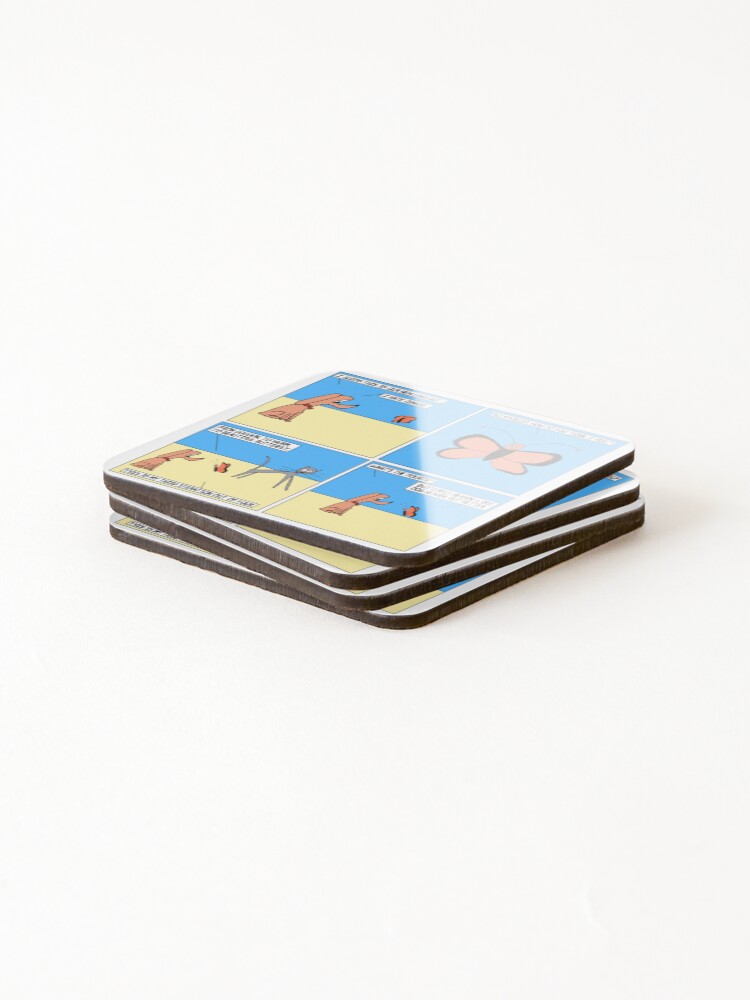 Thumbnail 4 of 5, Coasters (Set of 4), Iteration | Humor Changes In Life Webcomic | El Boxa designed and sold by ElBoxa.