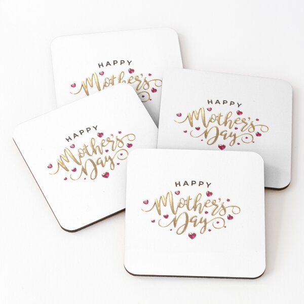 Item preview, Elegant Gold Typography Happy Mother's Day Hearts designed and sold by AnyeloDesign.
