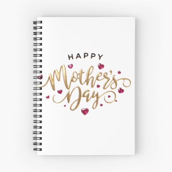Aperçu de l'œuvre Elegant Gold Typography Happy Mother's Day Hearts créée et vendue par AnyeloDesign.
