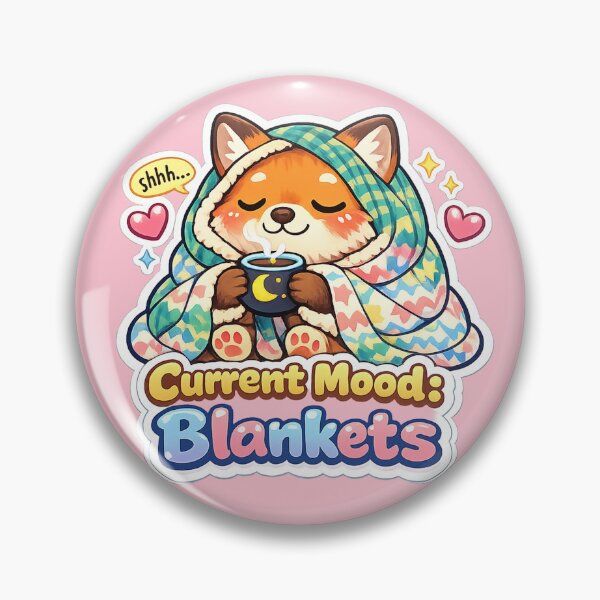 Item preview, Current Mood Blankets Cute Fox Cozy Animal Art designed and sold by Xemora.