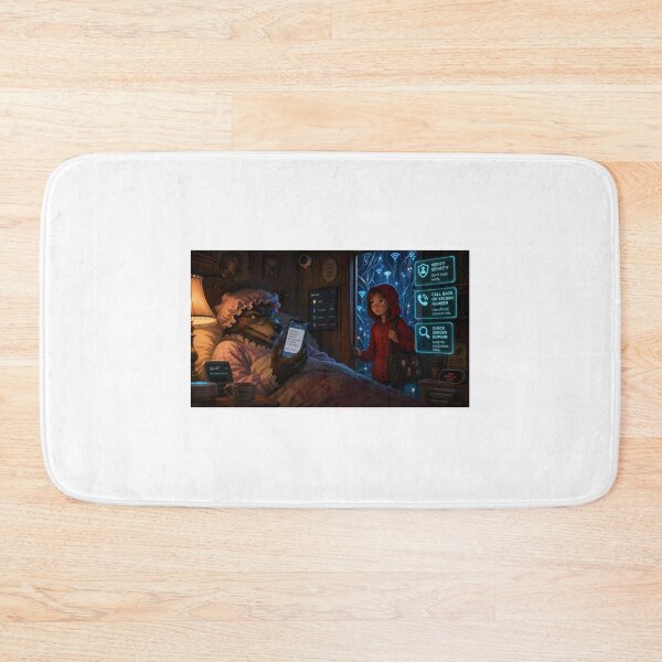 Item preview, Cybersecurity Phishing Warning – Little Red Riding Hood Social Engineering Art designed and sold by AsiaSpider.