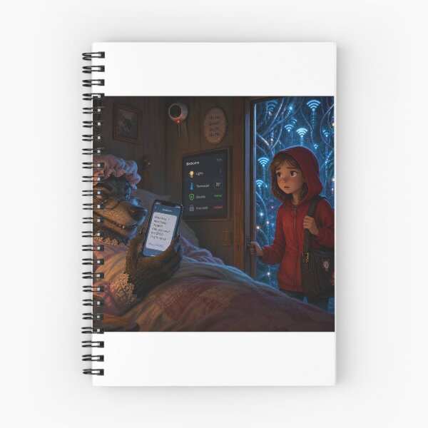 Item preview, Cybersecurity Phishing Warning – Little Red Riding Hood Social Engineering Art designed and sold by AsiaSpider.