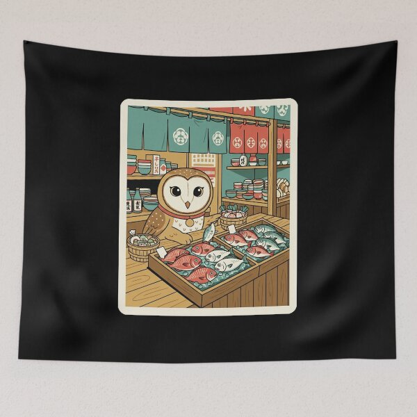 Item preview, Owl Fish Market Kawaii  designed and sold by JordynLadukeg65.