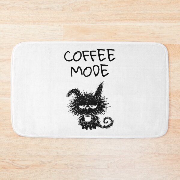 Item preview, Funny Black Cat – COFFEE MODE Mood | Doodle Cat Meme designed and sold by moodiecatshop.