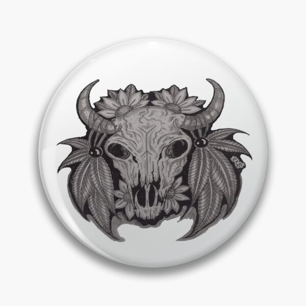 Item preview, western cow skull drawing  designed and sold by pksart1.