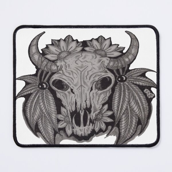 Item preview, western cow skull drawing  designed and sold by pksart1.