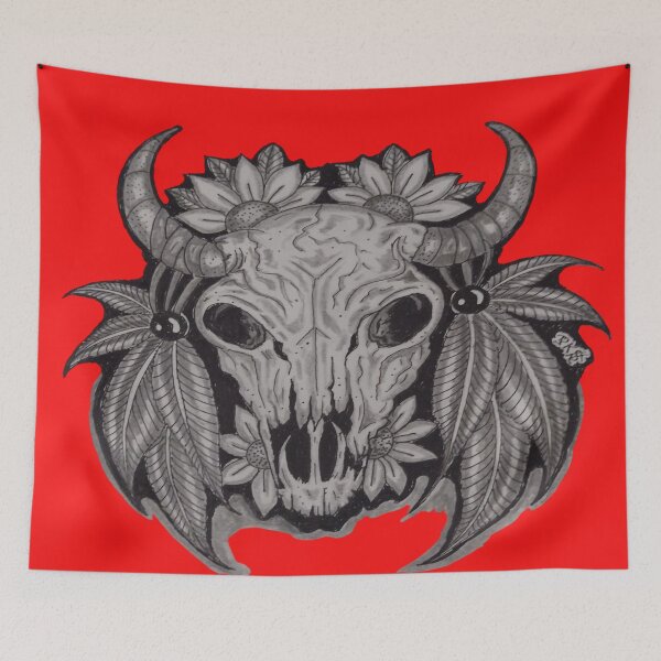 Item preview, western cow skull drawing  designed and sold by pksart1.