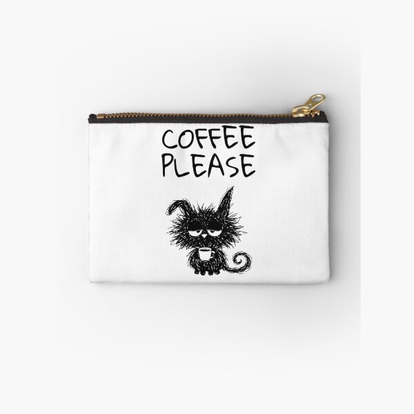 Item preview,   Funny Black Cat – COFFEE PLEASE Mood | Doodle Cat Meme designed and sold by moodiecatshop.
