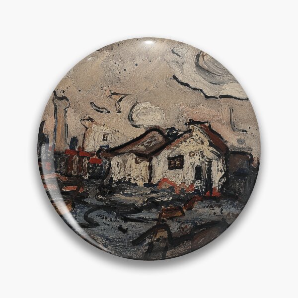 Item preview, Moody Cottage Landscape Textured Expressionist  designed and sold by eliramaison.