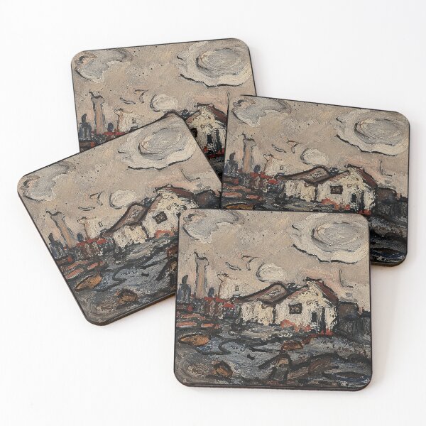 Item preview, Moody Cottage Landscape Textured Expressionist  designed and sold by eliramaison.