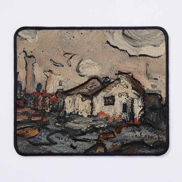 Item preview, Moody Cottage Landscape Textured Expressionist designed and sold by eliramaison.