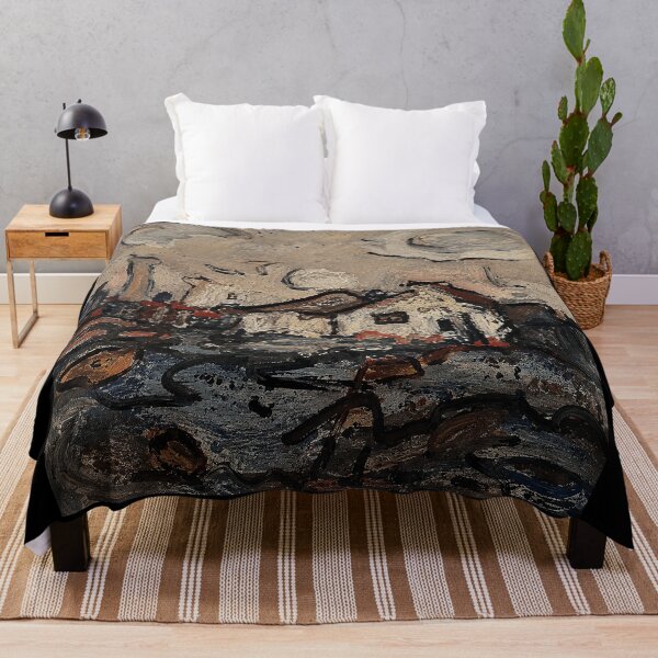 Item preview, Moody Cottage Landscape Textured Expressionist  designed and sold by eliramaison.