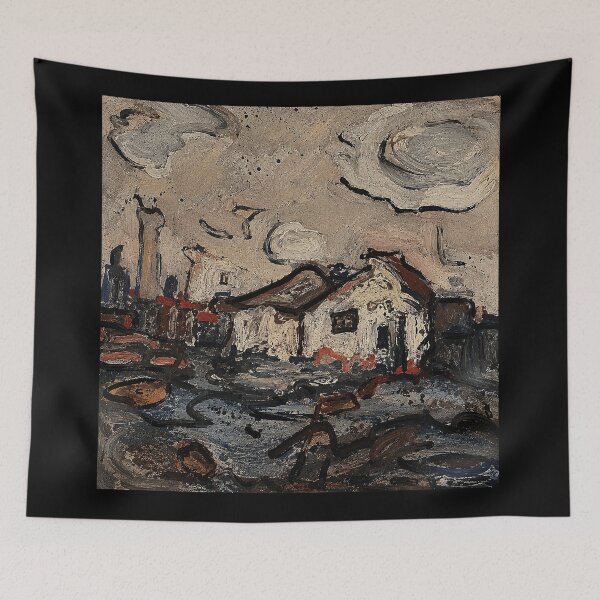 Item preview, Moody Cottage Landscape Textured Expressionist  designed and sold by eliramaison.