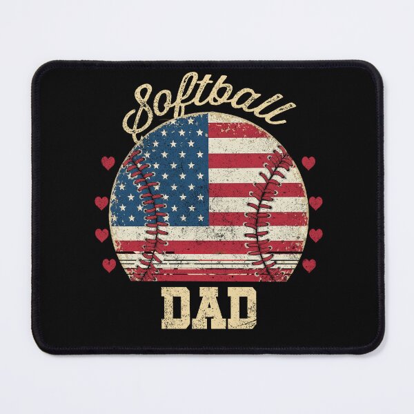 Item preview, Vintage USA Flag Softball Dad Shirt designed and sold by LashondaGreen89.