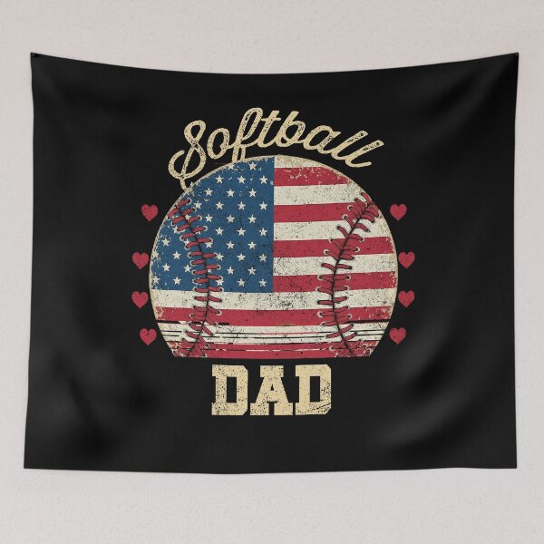 Item preview, Vintage USA Flag Softball Dad Shirt designed and sold by LashondaGreen89.