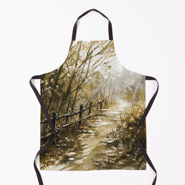 Item preview, Woodland Path Watercolor with Rustic Fence designed and sold by Modaozushi216.