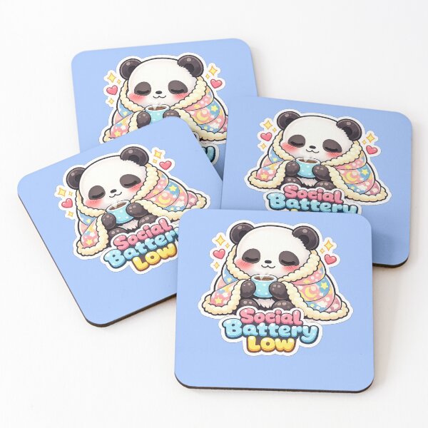 Item preview, Social Battery Low Cute Panda Cozy Blanket Art designed and sold by Xemora.