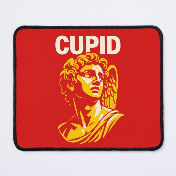 Item preview, Golden Cupid bust illustration with classical winged statue designed and sold by Rue Market.