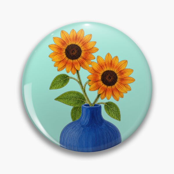 Item preview, Sunflowers in a Blue Vase designed and sold by MoonlitWhiskers.