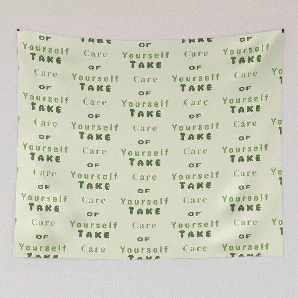 Item preview, Take Care Of Yourself Stickers Prints Posters Wall Art Magnet Home Coffee Cup Decoration TShirt Stationary Notebook Magnet Hat Kitchen Work School Office Redbubble Shop designed and sold by Saritas Boutique Shop.