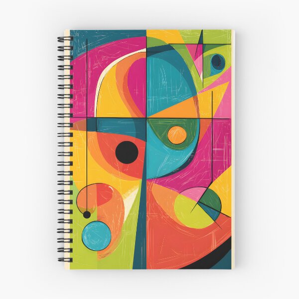 Item preview, Vibrant Geometric Abstract Art - Intersecting Shapes with Circles Squares Triangles in Bold Colors designed and sold by OlfactoART Studio.