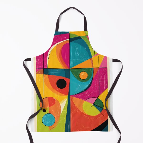 Item preview, Vibrant Geometric Abstract Art - Intersecting Shapes with Circles Squares Triangles in Bold Colors designed and sold by OlfactoART Studio.