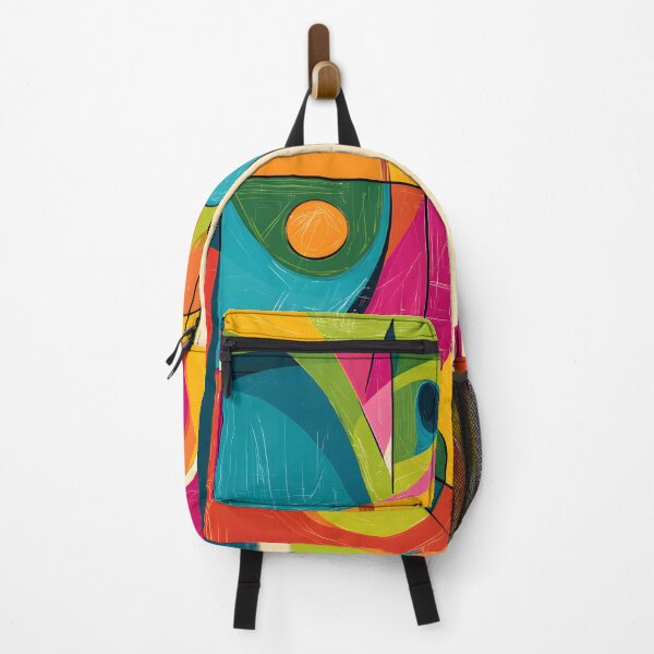 Item preview, Vibrant Geometric Abstract Art - Intersecting Shapes with Circles Squares Triangles in Bold Colors designed and sold by OlfactoART Studio.