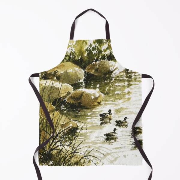 Item preview, Duck Pond Watercolor Nature Painting designed and sold by Modaozushi216.