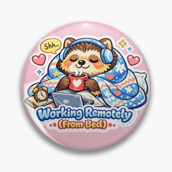 Item preview, Working Remotely From Bed Cute Raccoon Cozy Art designed and sold by Xemora.