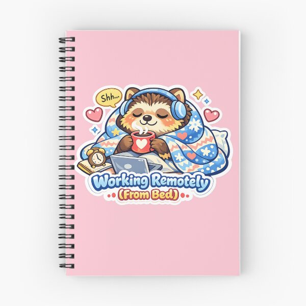 Item preview, Working Remotely From Bed Cute Raccoon Cozy Art designed and sold by Xemora.